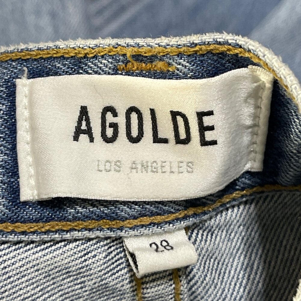 Agolde Vintage High Rise Jeans Size 28 Cotton Light Wash Fading - Picture 3 of 6